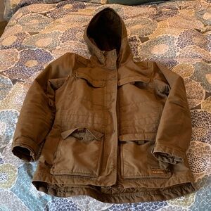 L.L. Bean Womens Insulated Canvas Parka Jacket - Tan color